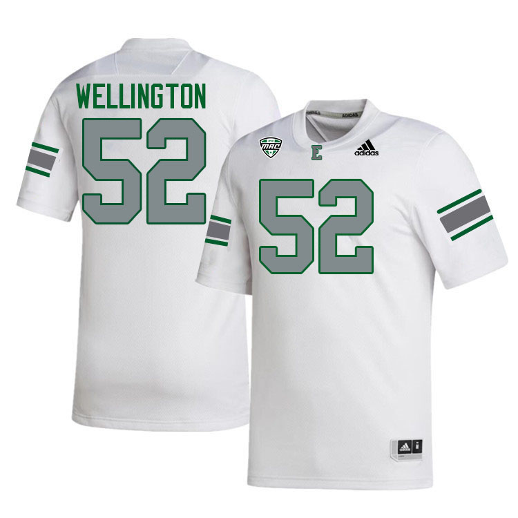 Eastern Michigan Eagles #52 Ke'Vion Wellington College Football Jerseys Stitched Sale-White